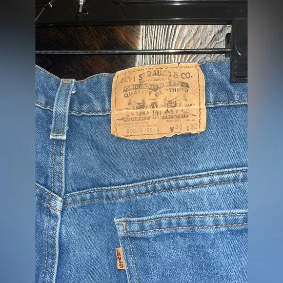 Orange Tab Levi’s size 36X32 vintage made in USA blue jeans 1960s - Picture 2 of 7